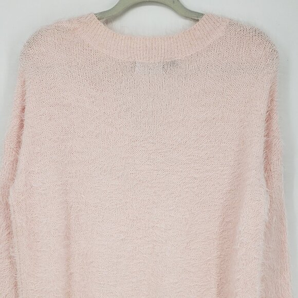 3/$25 Venus Fuzzy Relaxed Fit Tunic Sweater M Womens Light Pink - Picture 6 of 10